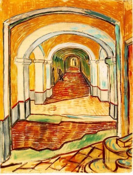 Corredor en el asilo Vincent van Gogh Pinturas al óleo